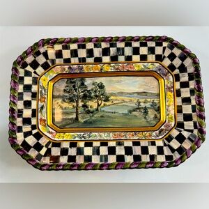 Mackenzie-Childs MacLadJan  plate/platter  10.5" x7.5" Handmade Aurora, New York
